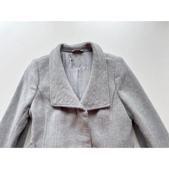 Aritzia BABATON Connor Heather Light Grey Virgin Wool Belted Wrap Coat, Size M - Picture 6 of 16